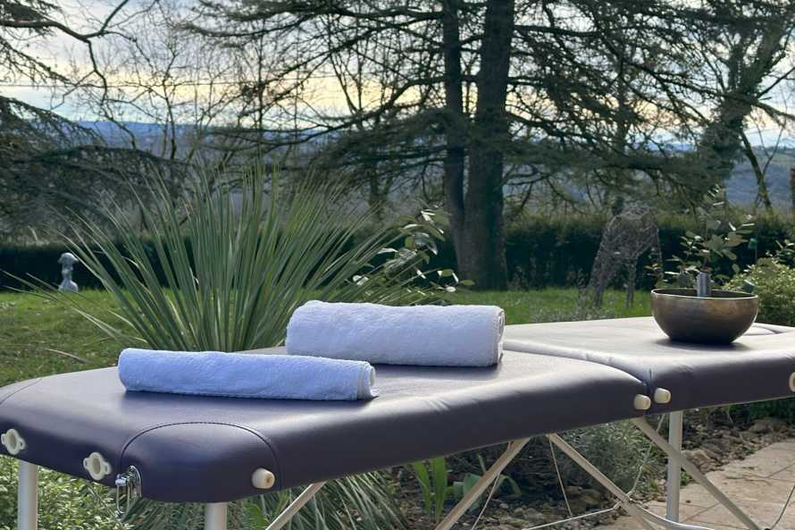 Espace massage dans le parc